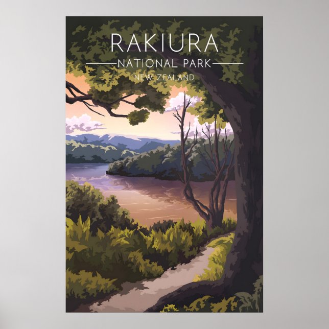 Rakiura National Park Nya Zeeland Resa Poster (Framsidan)