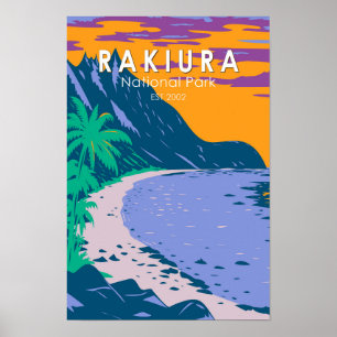 Rakiura Nationalpark Nya Zeeland Vintage Poster