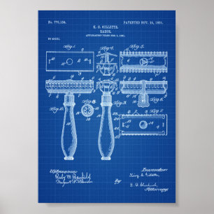 Rakknivpatent - patenterat tryck, badrumdekor, poster