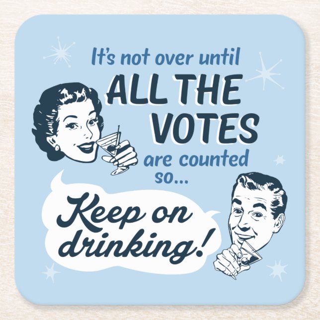 Räkna alla röster | PAPPER UNDERLÄGG | Retro Funny (Framsidan)