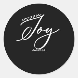 Räkna allt Joy - James 1:2 Bible Runt Klistermärke