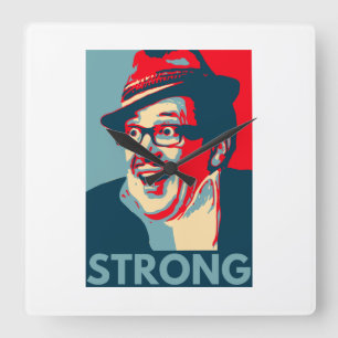 Räkna Arthur Strong-väggklocka Fyrkantig Klocka