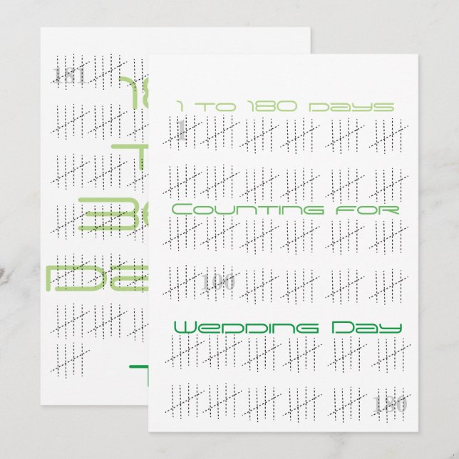 Räkna dagar med pinnar inbjudningar (Fram/baksida)