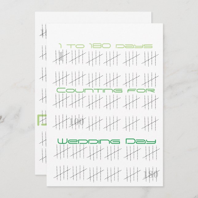 Räkna dagar utan streck inbjudningar (Fram/baksida)