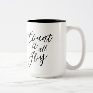 Räkna det all glädjekaffemugg Två-Tonad mugg