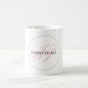 Räkna det all inspirerad kaffemugg för glädje