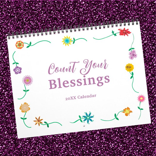 Räkna din bokningsjournal 12-månaderskalender kalender (A unique wall calendar with space to record your thoughts and blessings throughout the year.)