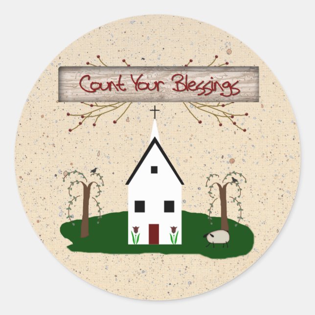 Räkna din välsignelse Kyrkex Runt Klistermärke (Framsida)
