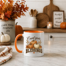 Räkna Dina Välgångar Thanksgiving Höst Kaffe Mugg