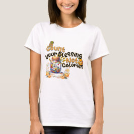 Räkna dina välsignelser, inte kalorier - ordspråk t shirt
