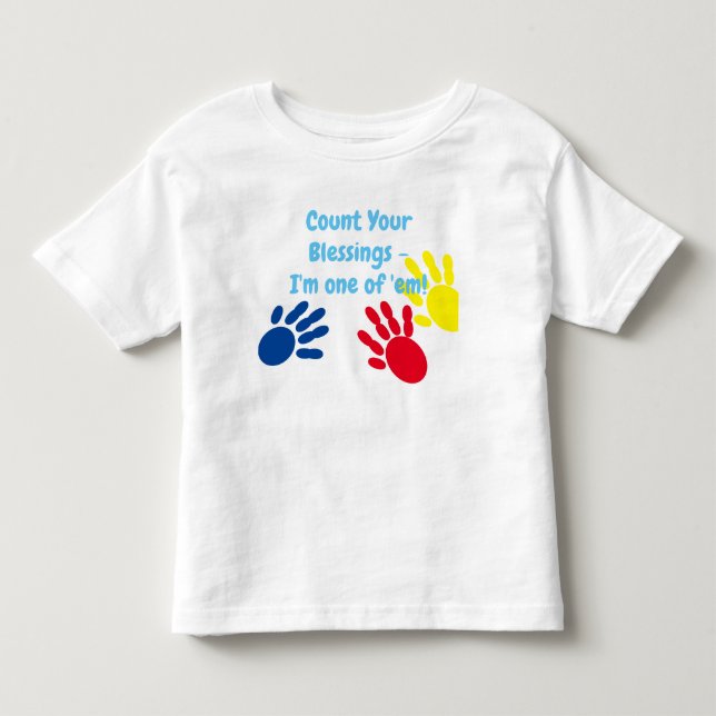 Räkna dina välsignelser Småbarn T-shirt (Framsida)