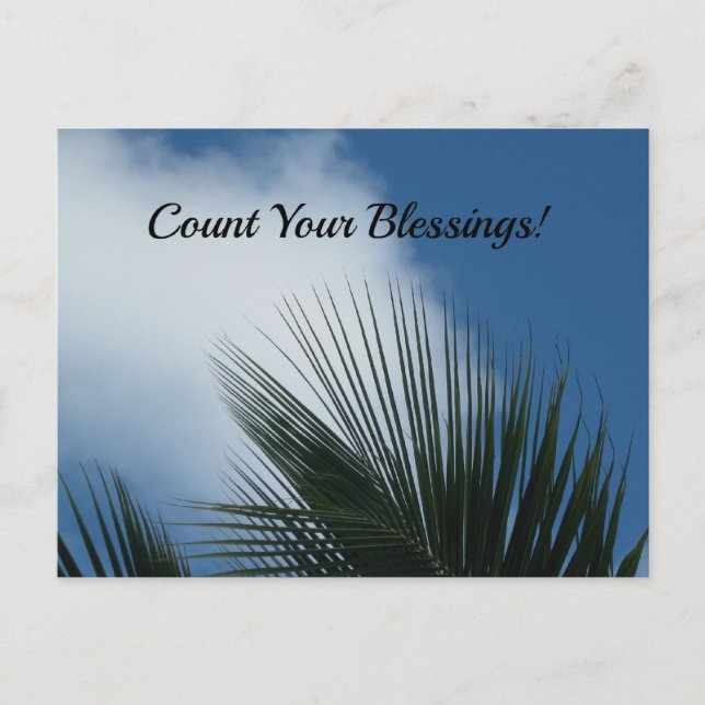 Räkna dina välsignelser vykort (Framsida)