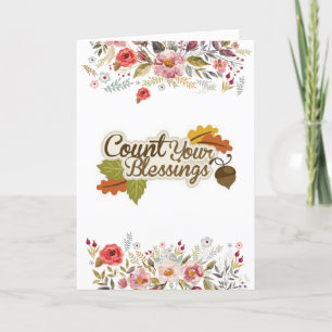 Räkna ditt Blessens Thanksgiving Card Helgkort
