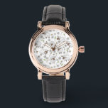 Räkna får på vitt armbandsur<br><div class="desc">Handmålade,  söta dodlpinne och daisy</div>