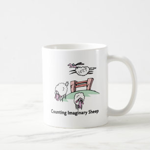 Räkna imaginära får kaffemugg