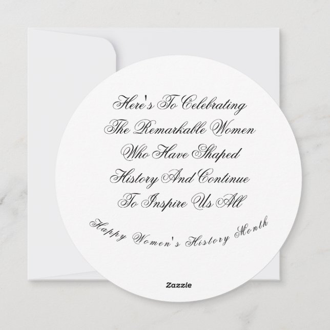 Räkna med henne i: Kvinnohistoriens platta Helgdag Julkort (Baksida)