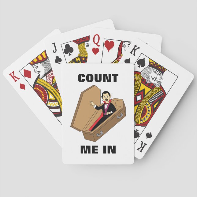 Räkna mig i Funny Halloween Vampire Pun Casinokort (Baksidan)