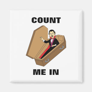 Räkna mig i Funny Halloween Vampire Pun Magnet