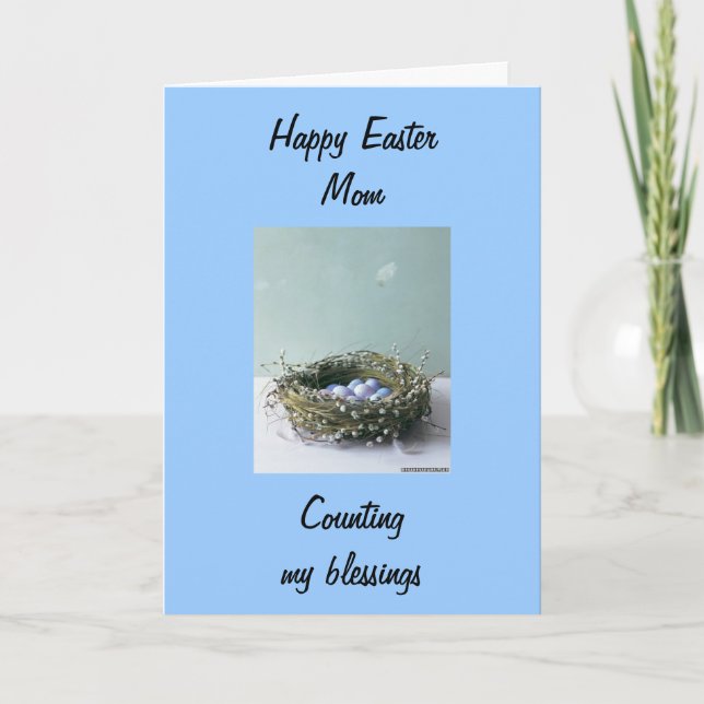 RÄKNA MIN BLESSINGS MAMMA-PÅSK HELGKORT (Framsida)