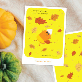 Räkna mina välsignelser | Gult Candy corn Fall Julkort