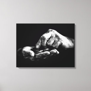 Räkna Money Händer Black White Vintage Teckning Canvastryck
