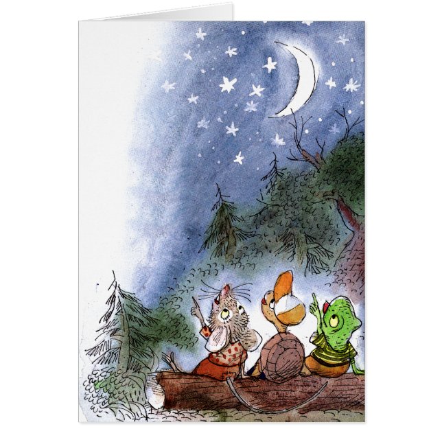 Räkna stjärnor hälsningskort (Framsidan)