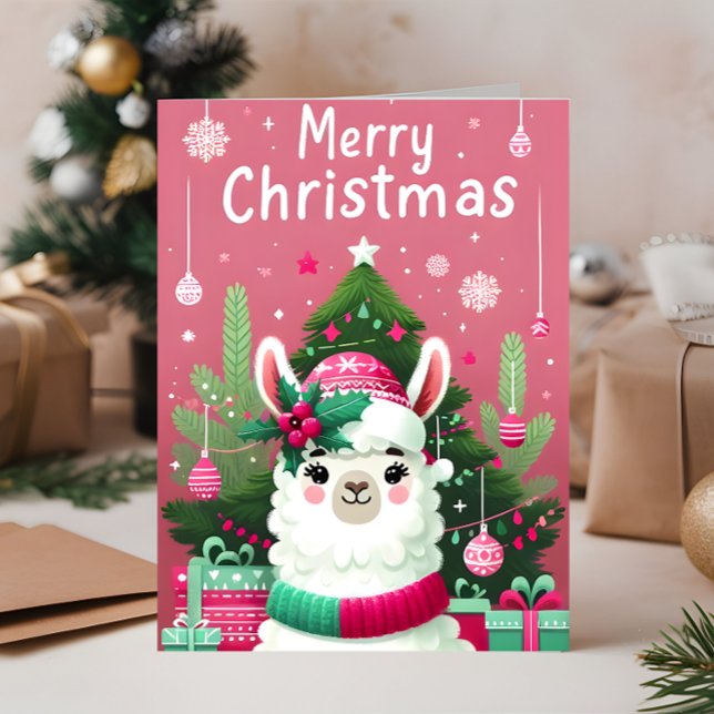 Räkna till jul med en Llama Julkort (christmas,christmas movies,christmas countdown,christmas in july,christmas songs,christmas vacation)