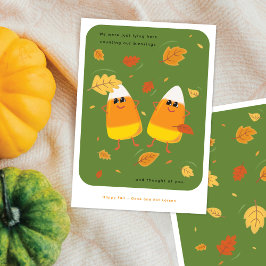 Räkna välsignelser | Cute Grönt Candy corn Fall Julkort