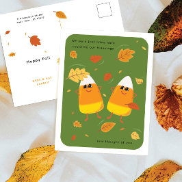 Räkna välsignelser | Grönt Candy corn Fall Helg Vykort