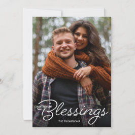 Räkna vår välsignelse första julfoto meddelande