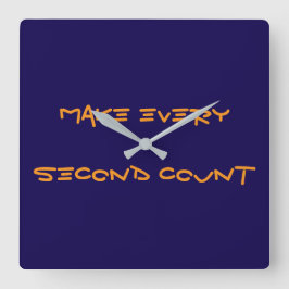 Räkna varje sekund fyrkantig klocka