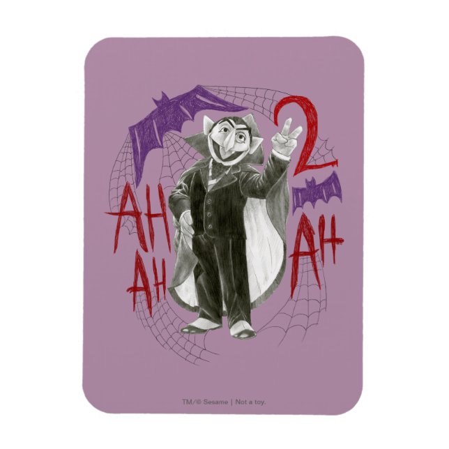 Räkna von Count B&W Sketch Teckning Magnet (Vertikal)