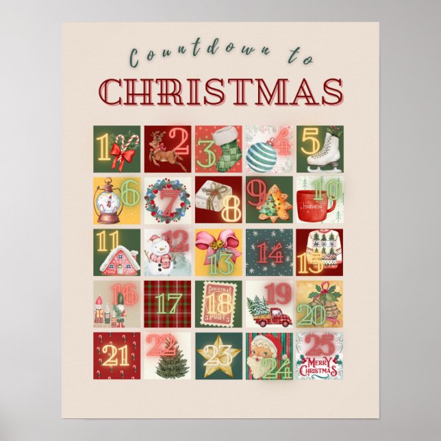 Räknar ned till jul Adventskalender Väggkonst (Framsidan)