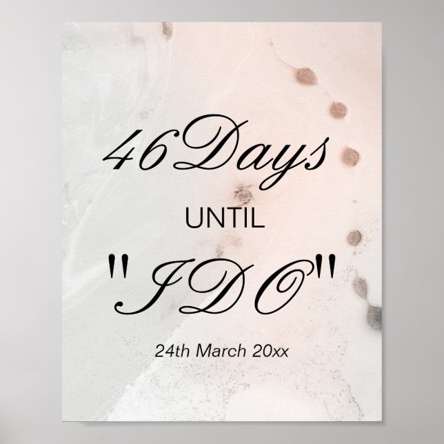 Räknar Ner Till Bröllop Skylt (Framsidan)