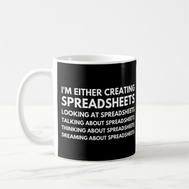 Räknare & Dataanalytiker Roliga kalkylblad Kaffemugg (Vänster)