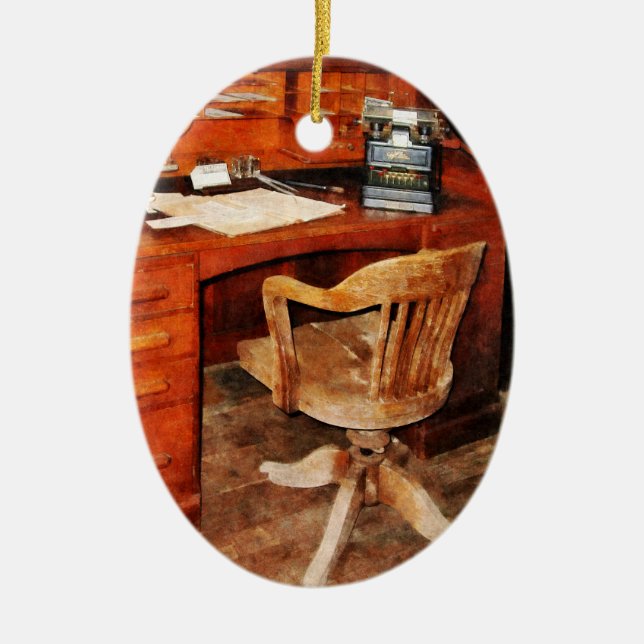 Räknemaskin Julgransprydnad Keramik (Framsidan)