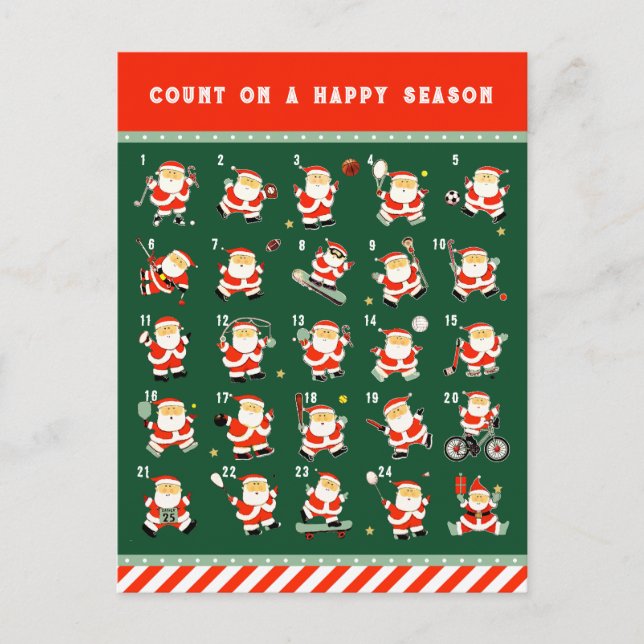 Räkning av julkalender helg vykort (Framsida)