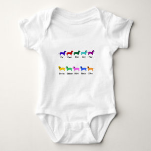 Räkning av tyska Dachshunds Baby Bodykostym T Shirt