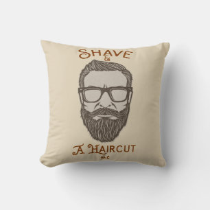 Rakning & En Frisyr Retro Barberare Butik Grafisk Kudde