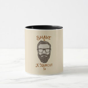 Rakning & En Frisyr Retro Barberare Butik Grafisk  Mugg
