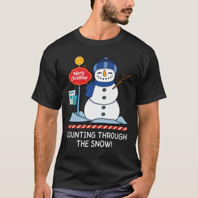 Räkning genom Snö - julrevisor T Shirt (Framsida)