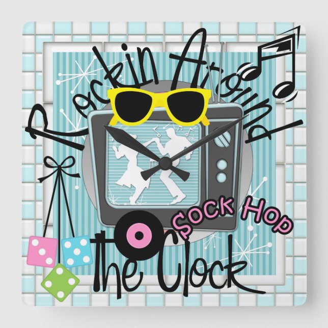 Rakning runt väggklotet - SRF Fyrkantig Klocka (Framsida)