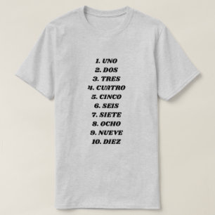 Räkning till tio i spanjor tee shirt
