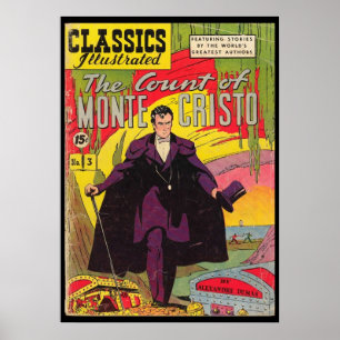 Räkningen av Monte Cristo Alexandre Dumas Tecknad Poster
