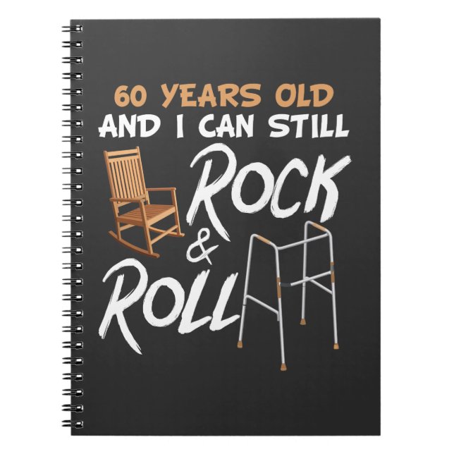 Rakningsstol Walking Aid Rock musik 60:e födelseda Anteckningsbok (Framsidan)