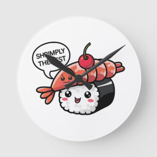 räkor bästa kawaii sushi rund klocka