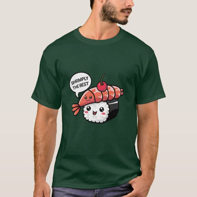 räkor bästa kawaii sushi t shirt (Framsida)