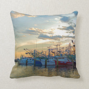 Räkor, båtar och persikor kudde