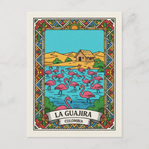 Räkor Colombia La Guajira Flamingos Vykort