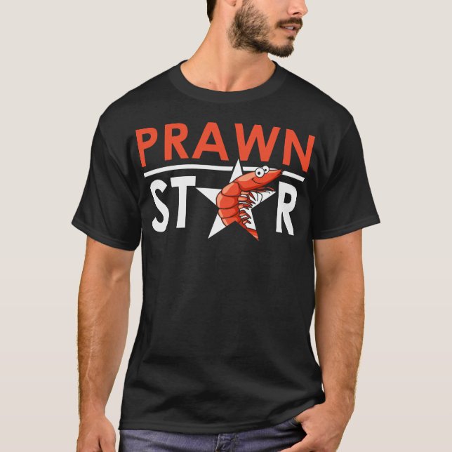Räkor och yngelfisk från räkor, stjärna, skaldjur  t shirt (Framsida)